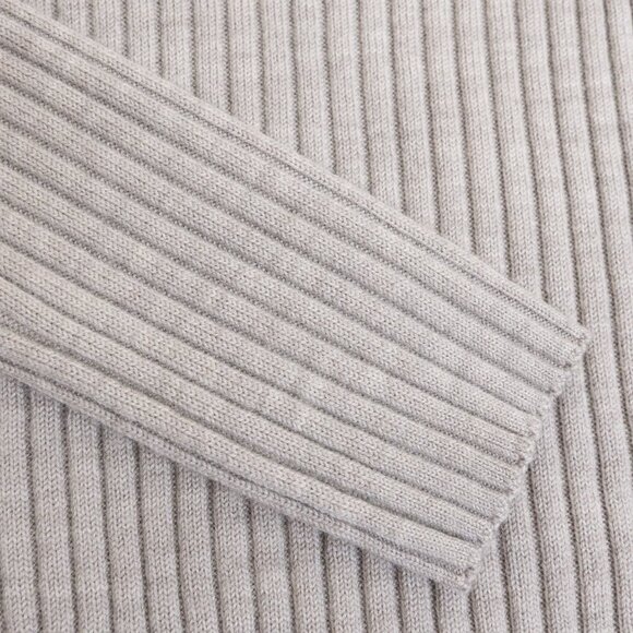 MUJI Neutral Washable Wool Turtleneck Ribbed Knit Sweater Beige Small - Picture 7 of 10